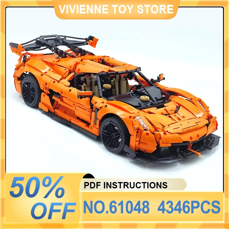 MOC C61048 Technical Super Speed Champions Car Hypercar Model Building Blocks Speed Vehicle Bricks Toys Christmas Gifts For Kids