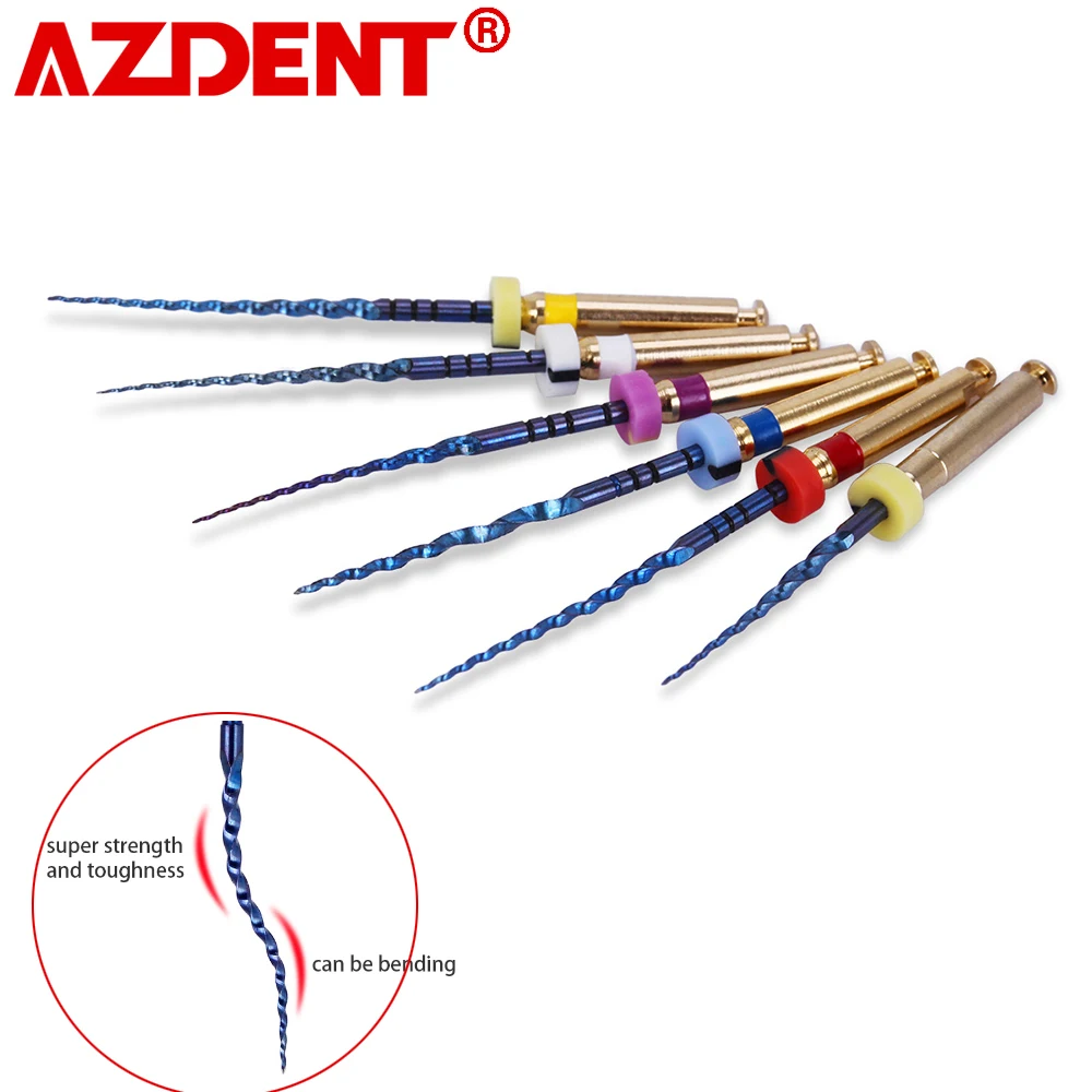 

AZDENT 6pcs/Box Dental Heat Activated Canal Root Files SX-F3 25mm Dentist Tools Can Bend for Preparing Root Canal Treatment