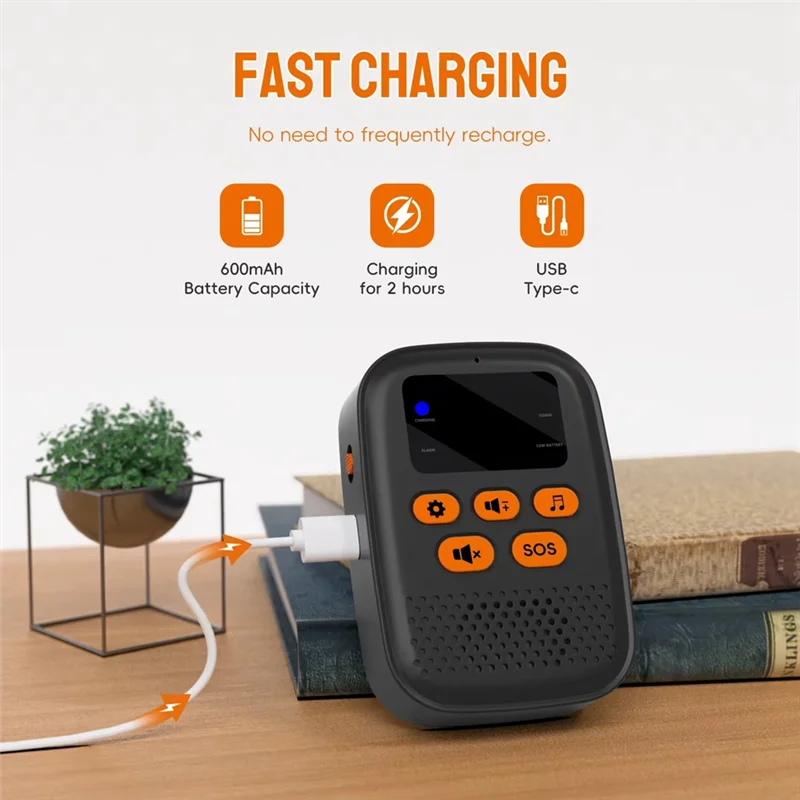 Wireless Caregiver Call Button SOS Emergency Monitor With Vibration, Personal Caregiver Pager For Elderly Caren01r