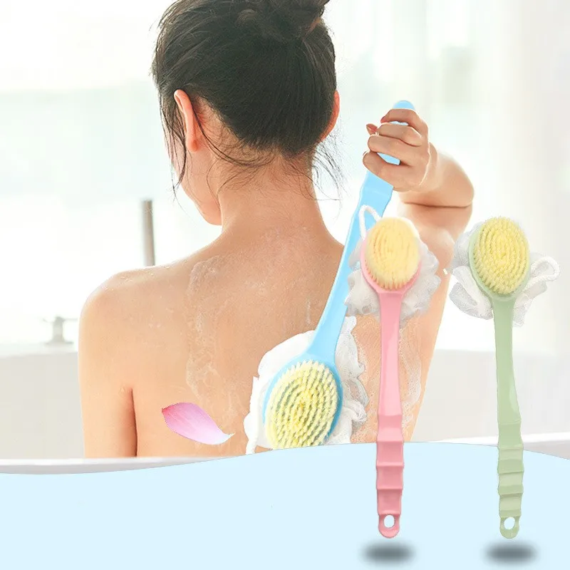 Bath Artifact of Bath BrushBack Belt with Bath Flower Ball Brush for Rub Bath Towel Long Handle Rub Mud Soft Hair Bath Brush