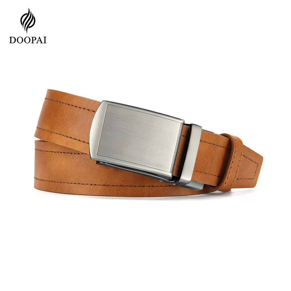 

DOOPAI модный мужской высококачественный ремень из искусственной кожи для нескольких случаев в деловом стиле модный ремень с автоматической пряжкой