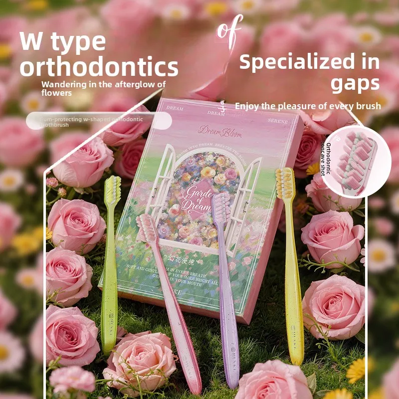 

Gingival protection W-shaped orthodontic toothbrush,adult braces,specialized soft bristled interdental brush correcting teeth