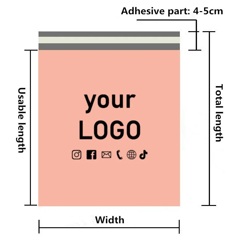 100pcs Colorful Self-Adhesive Sealing Express Logistics Mailing Waterproof Dustproof Packaging Bag Gift Packing Shipping Bag