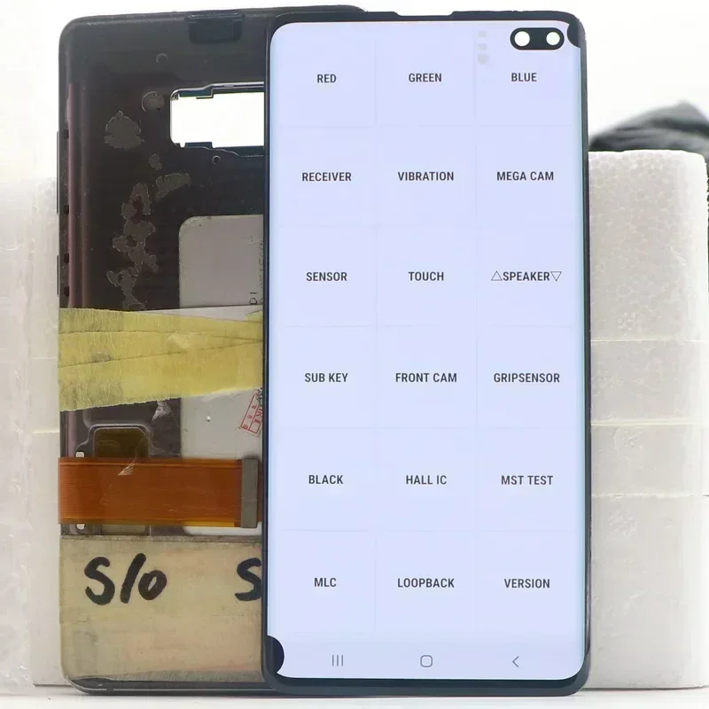 100% AMOLED LCD do SAMSUNG Galaxy S10 Plus G975 SM-G9750 SM-G975F S10+ Wyświetlacz LCD Ekran dotykowy Digitizer Zespół z wzorem