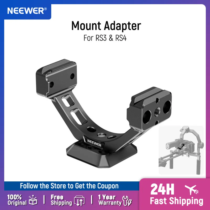 

NEEWER Mount Adapter for RS3 Pro & RS4 Pro, Arca Type Quick Release Plate with NATO Rail for V Mount Battery