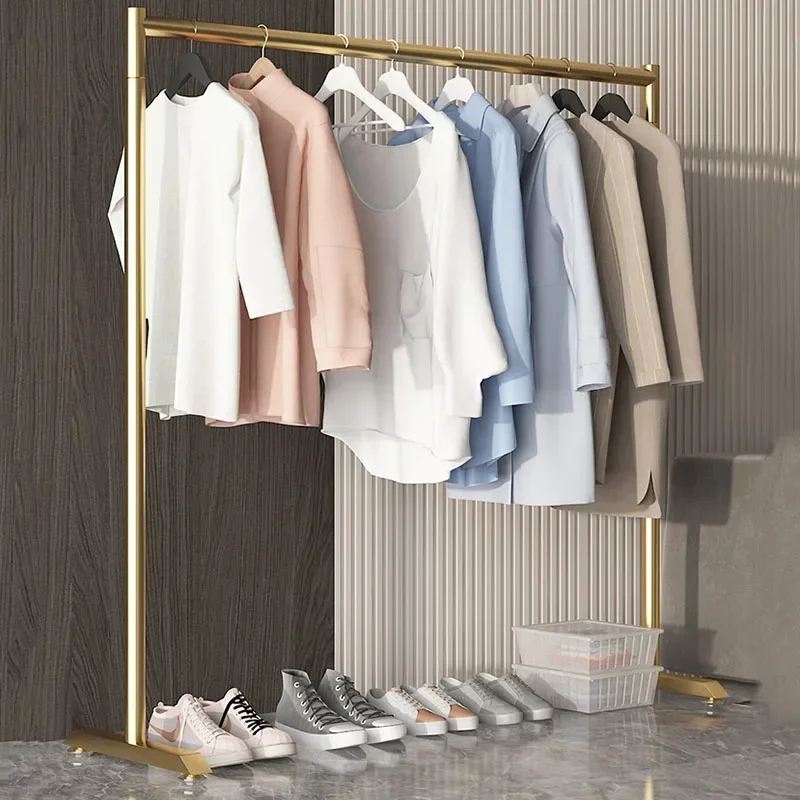 Metal Coat Racks Standing Clothing Gold Industrial Loft Clothes Hanger Modern Entrance Hallway Design Perchero Furniture