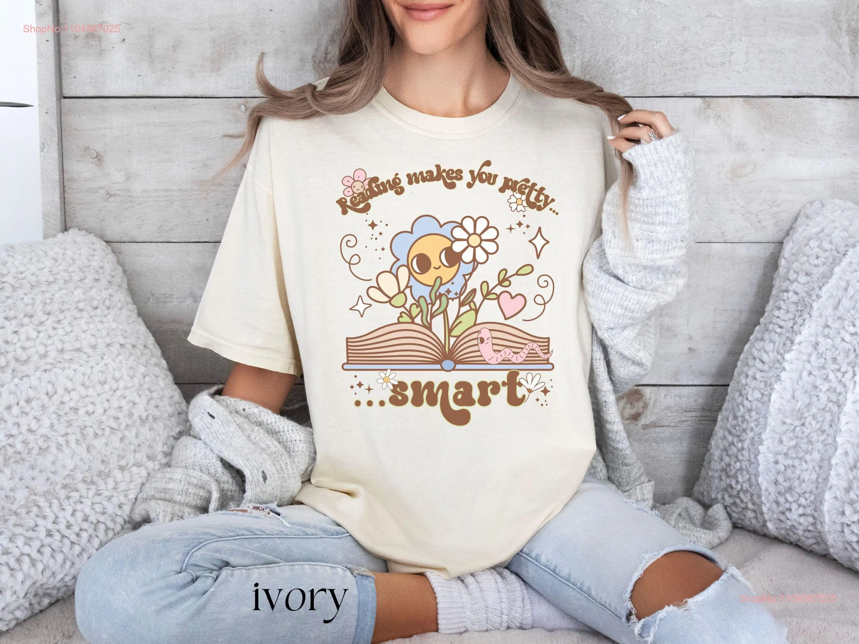 

Retro Reading T Shirt Comfort Colors Book Lover Teacher Librarian Bookish Crewneck Literary s long or short sleeves
