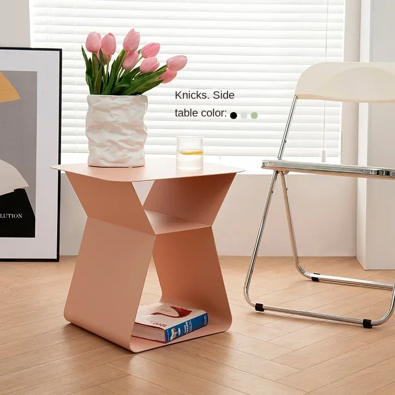 Mesa de centro pequeña nórdica, mesa auxiliar Simple de hierro forjado, sofá moderno para sala de estar, estante de café, envío directo