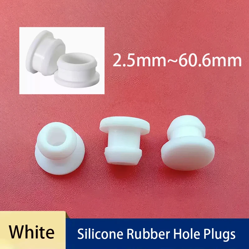 

1PCS 2.5mm~50.6mm White Snap on Silicone Plugs High Temp Rubber Hole Caps Blanking End Seal Stopper