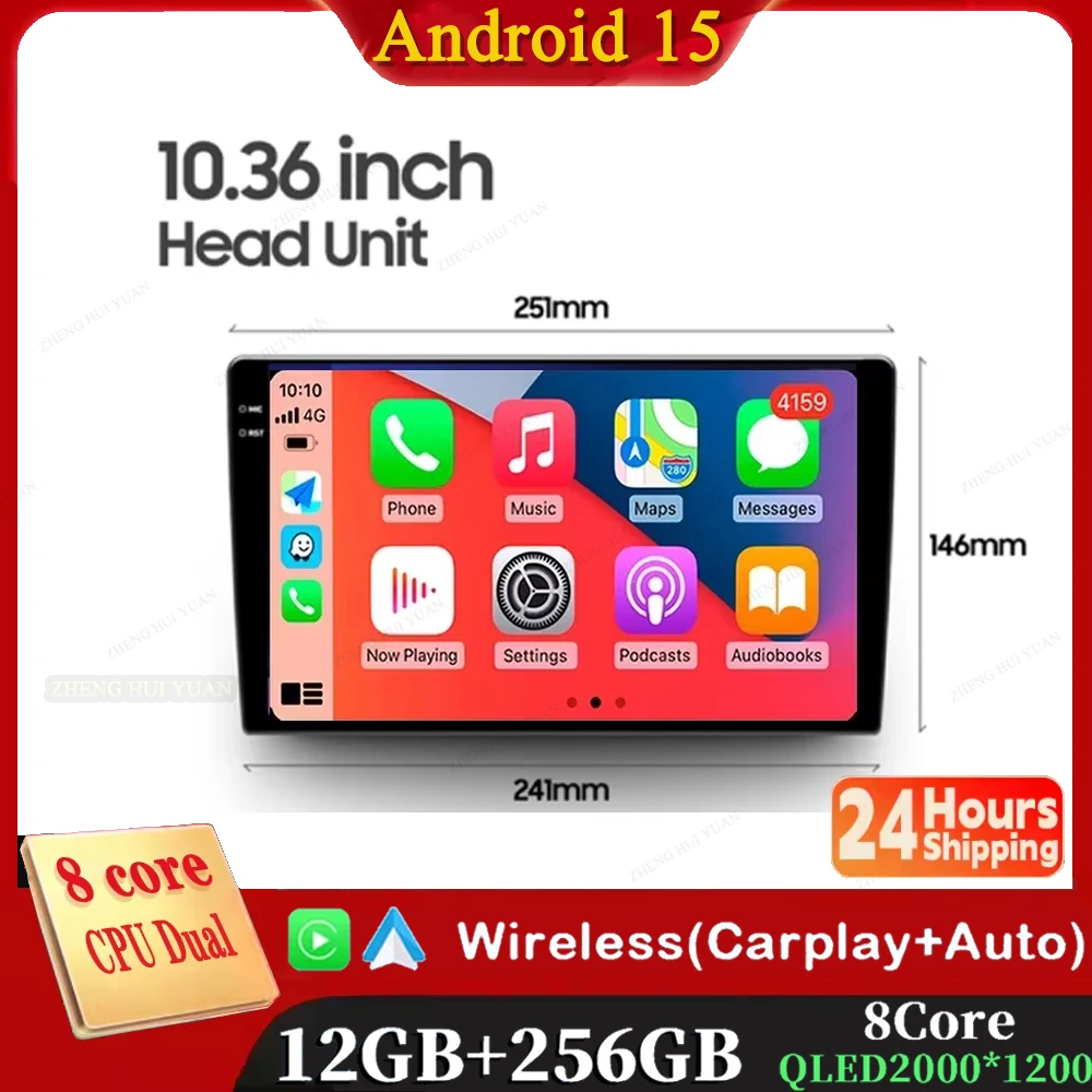 

10 Inch Android 15 Car Multimedia Video Player Universal 2DIN Stereo Radio GPS For Volkswagen Nissan Hyundai Kia Toyota DSP WIFI