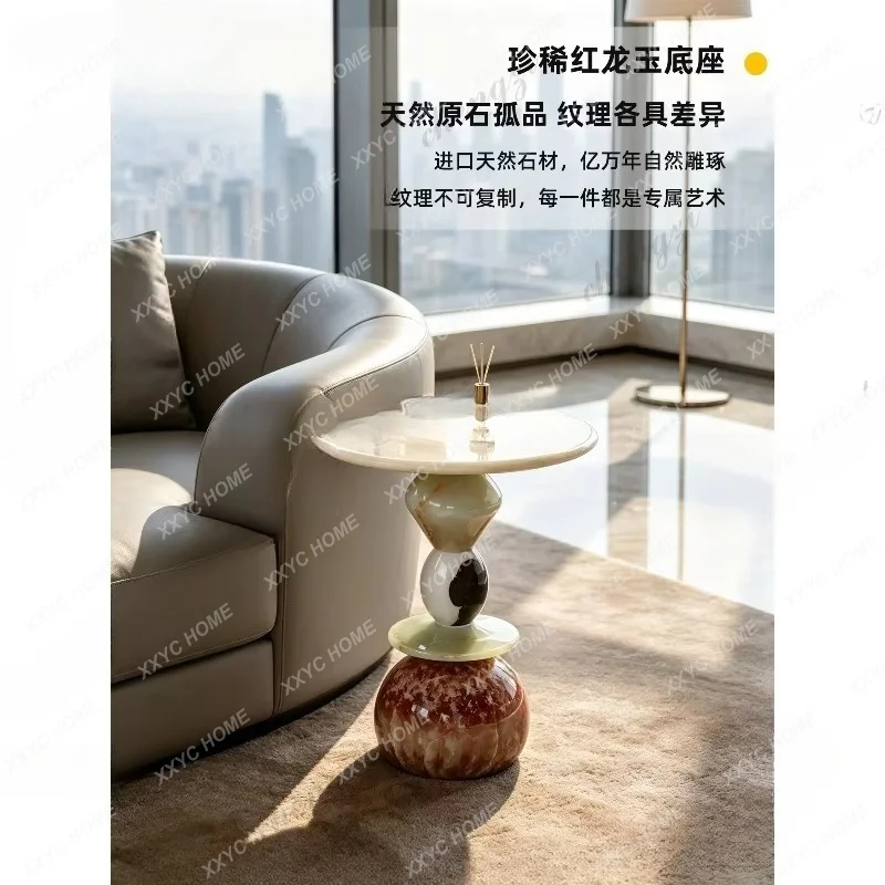 X light luxury natural luxury stone edge few marble designer living room small coffee table corner few