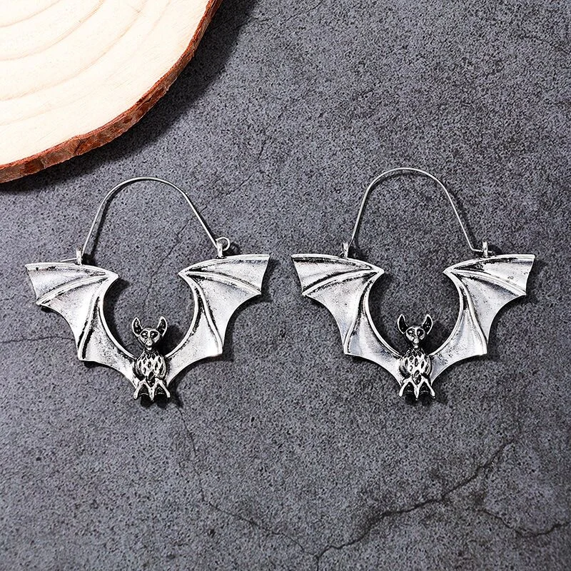 Donkere Gothic Vintage Grote Vleermuis Overdrijven Oorringen Voor Mannen Vrouwen Creatieve Overdrijving Mode Halloween Sieraden Cadeau