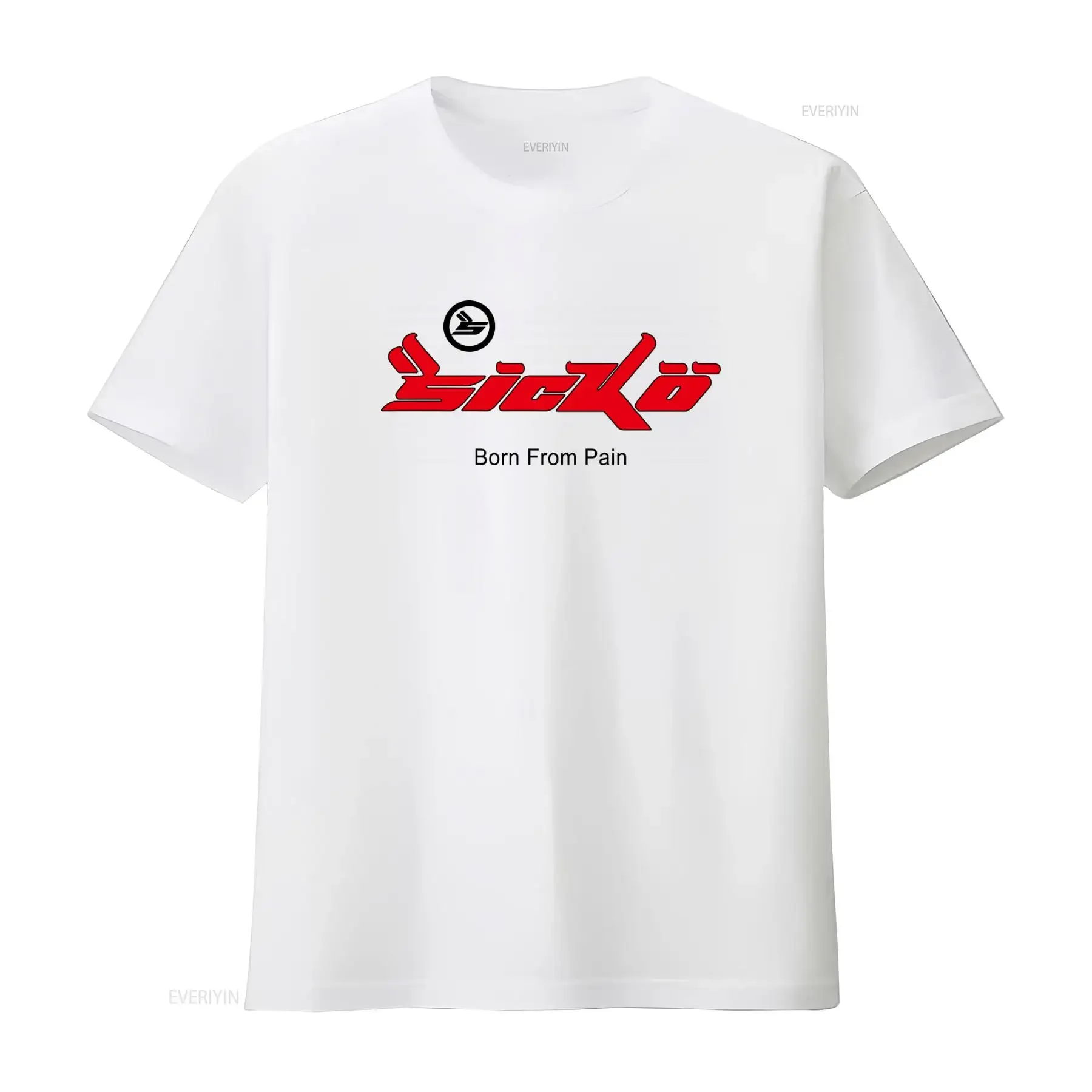 Camiseta Best-Selling Rara Sicko Born From Pain de Algodão Pesado Vintage Lavado Respirável Streetwear Macia Confortável
