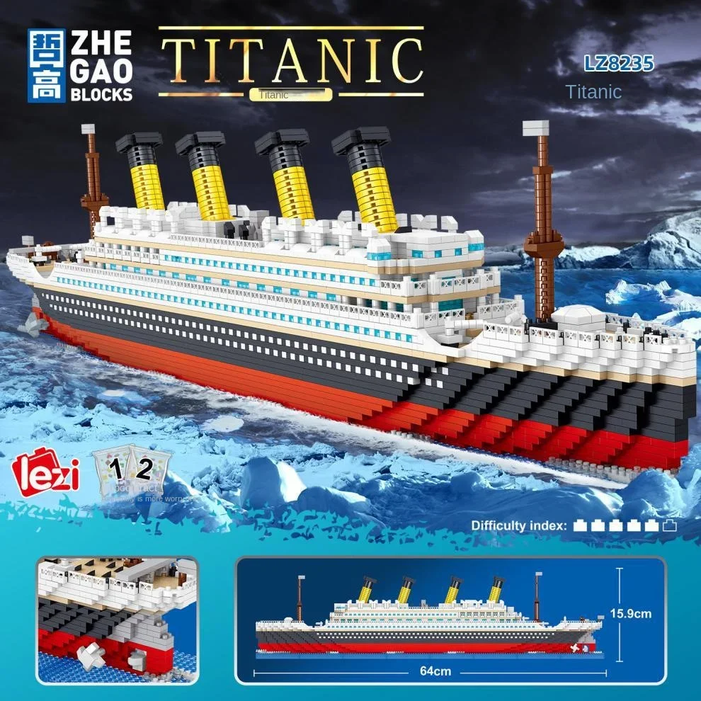 4404PCS Titanic Building Blocks Cruise Ship Mini Assemble Bricks Model Toys Kits Desktop Decoration Christmas Gifts For Children