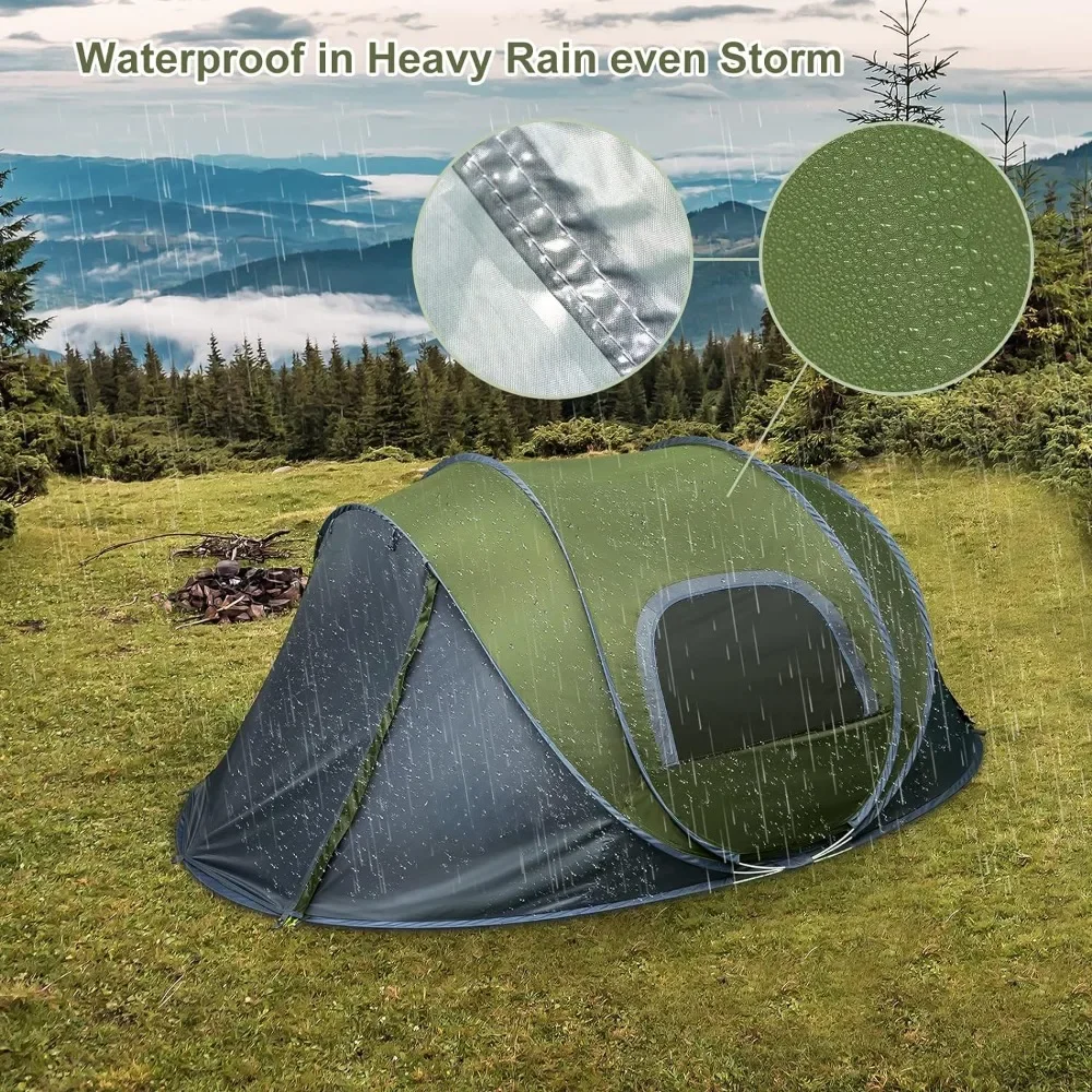 Pop-up Camping Tent: 2 Person Tent Waterproof Instant Easy Setup Family Tent