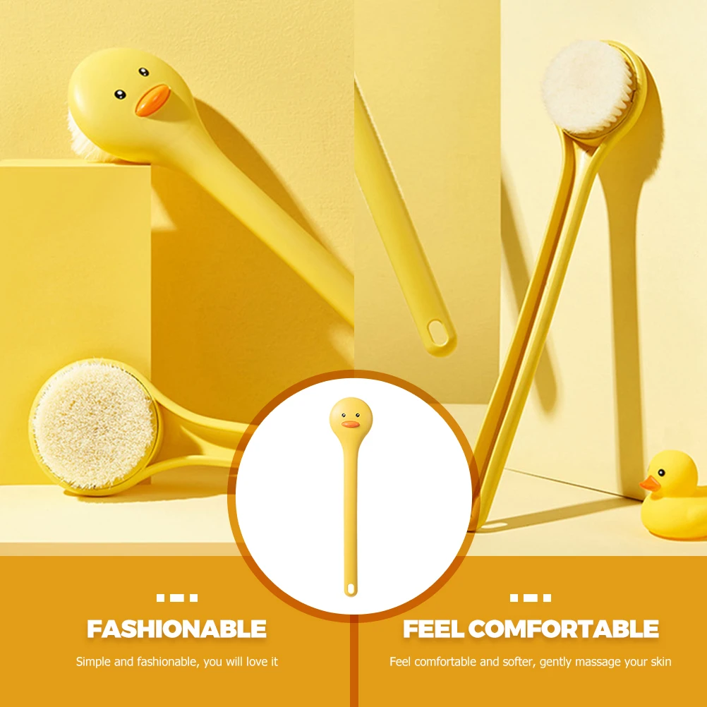 

Lovely Long Handle Bath Brush For Women Wall-Mounted Plastic Shower Scrubber Body Exfoliator Tub Cleaning Handheld
