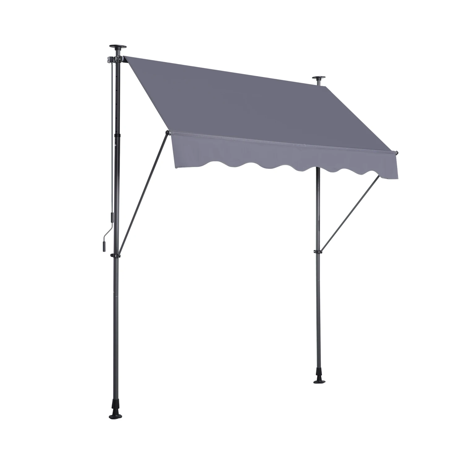 

Manual Retractable Awning 78'' Non-Screw Outdoor Sun Shade Cover UV Protection 100% Polyester Canopy Adjustable Patio Door Windo