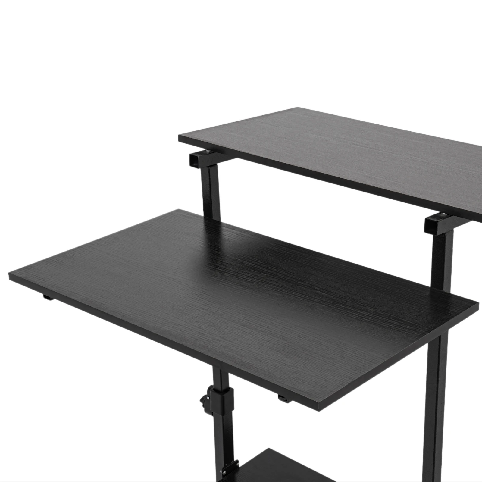 Standing Computer Desk Wheeled Teacher's Desk Standing Presentation Table Mobile Trolley Workstation Adjustable Height Standing