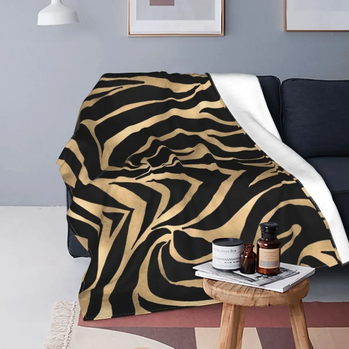 Army Camouflage Camo Zebra Leopard Tiger Print Blankets Animal Skin Texture Plush Novelty Soft Throw Blankets for Coverlet Bed