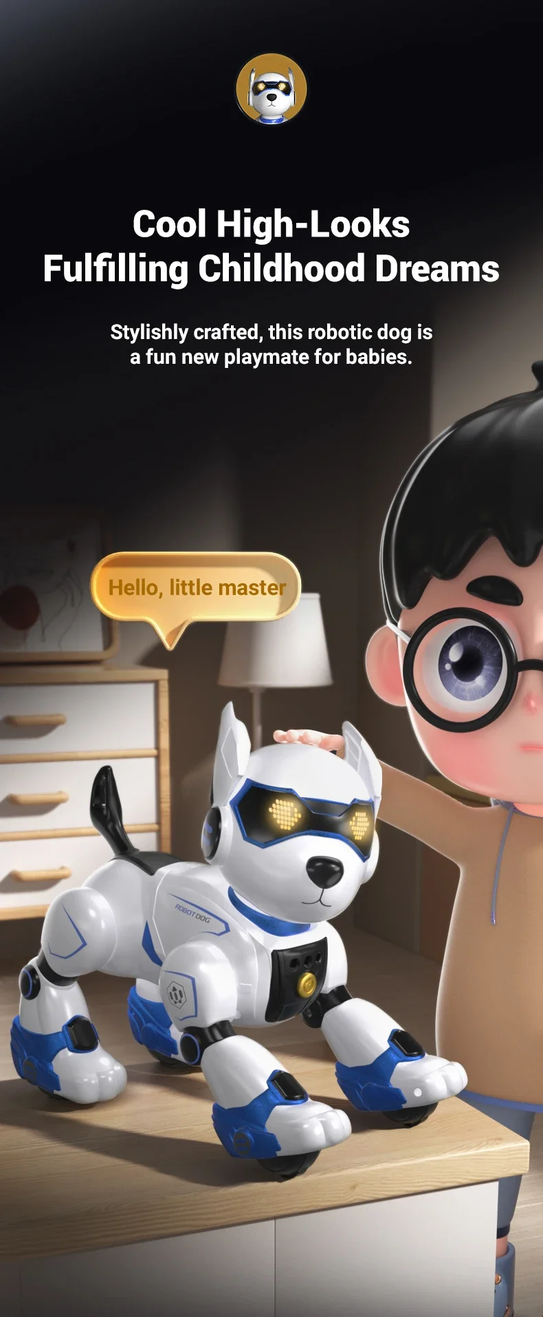 

2,4G Touch Sensing Sing Dancing RC Smart Programming Dog Интерактивная детская развивающая игрушка с дистанционным управлением Трюк-робот-собака
