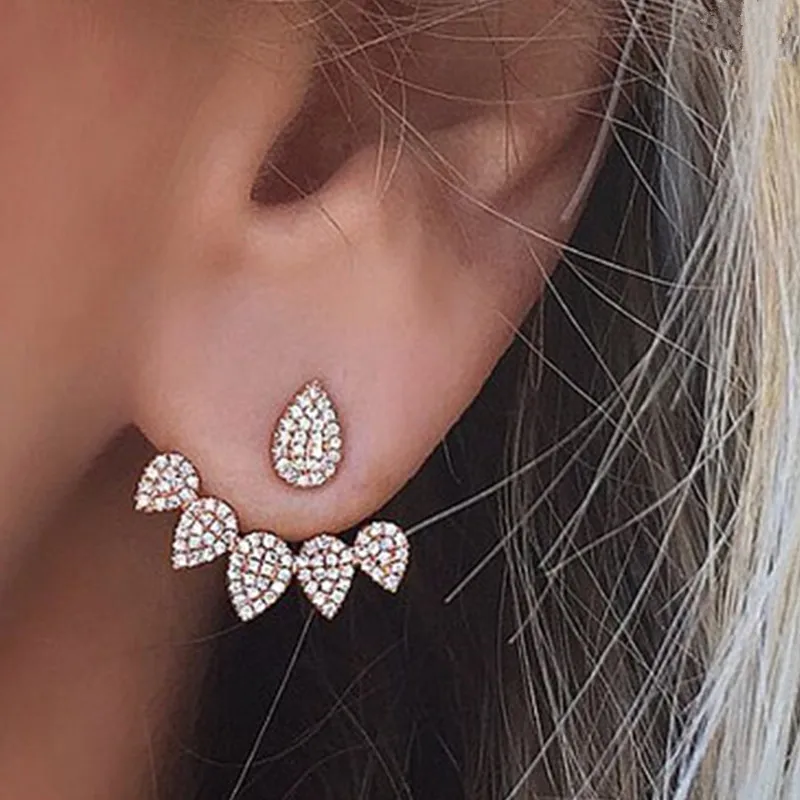 Pendientes colgantes de circonita cúbica de gota de agua de cristal para mujer, pendientes de gota de temperamento de Color plateado, joyería de moda de boda