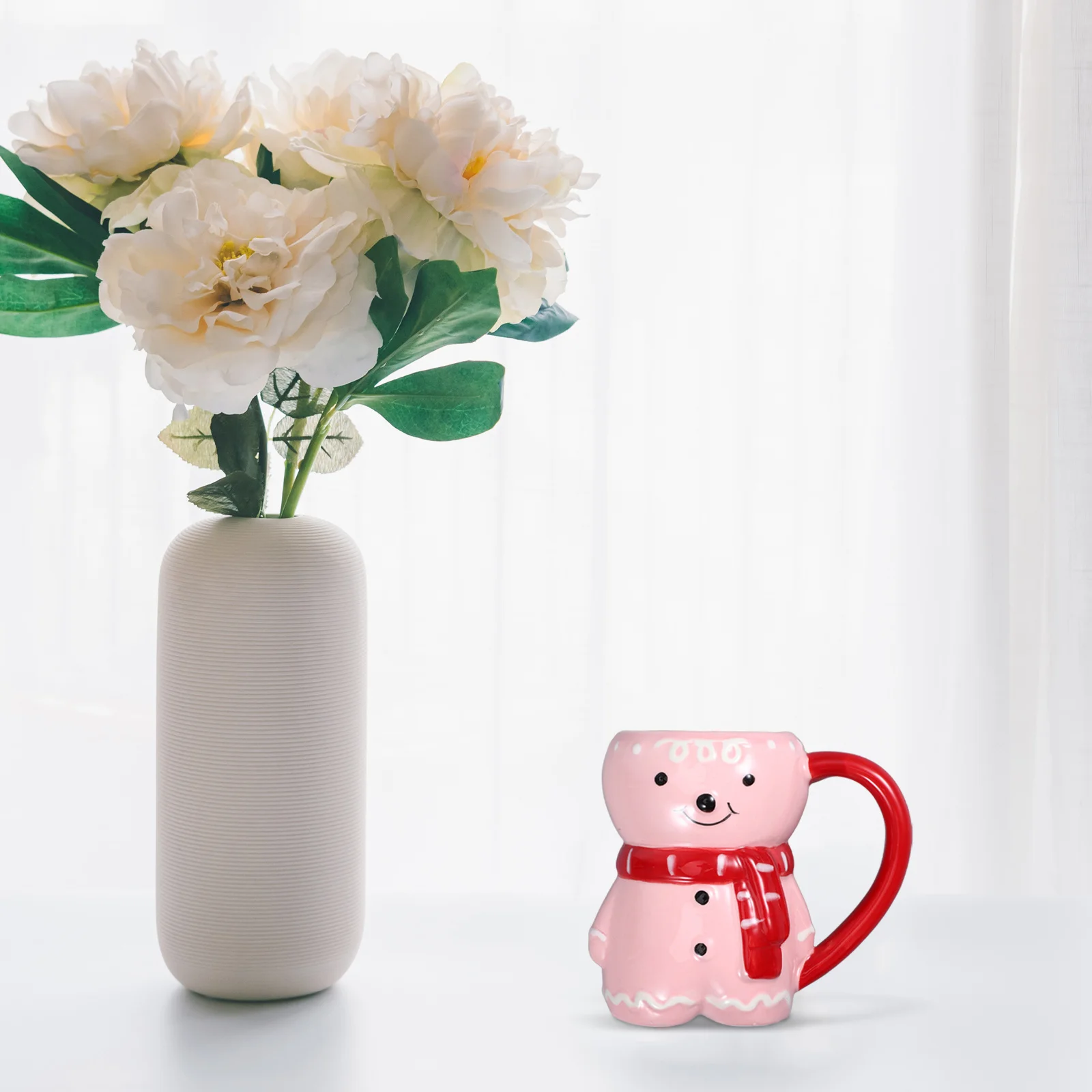 

Gingerbread Man Coffee Mug Ceramic Christmas Large Capacity Tea Mug Decorative Water Cup Practical Ceramic Milk Cup