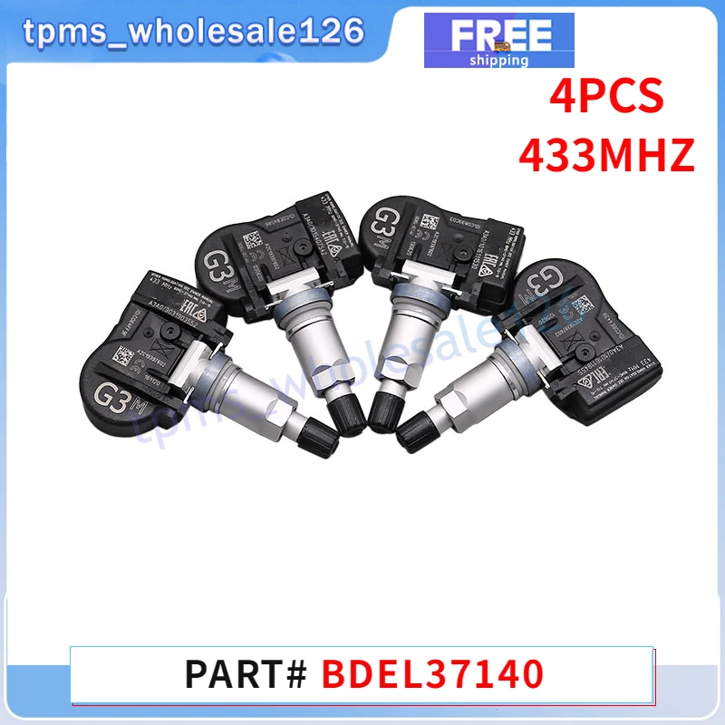 4PCS/Lot Car Tire Pressure Monitoring System Sensor BDEL37140 For Fiat 124 Mazda 2 3 5 CX-9 CX-5 CX-30 TPMS 433MHZ BDEL-37-140