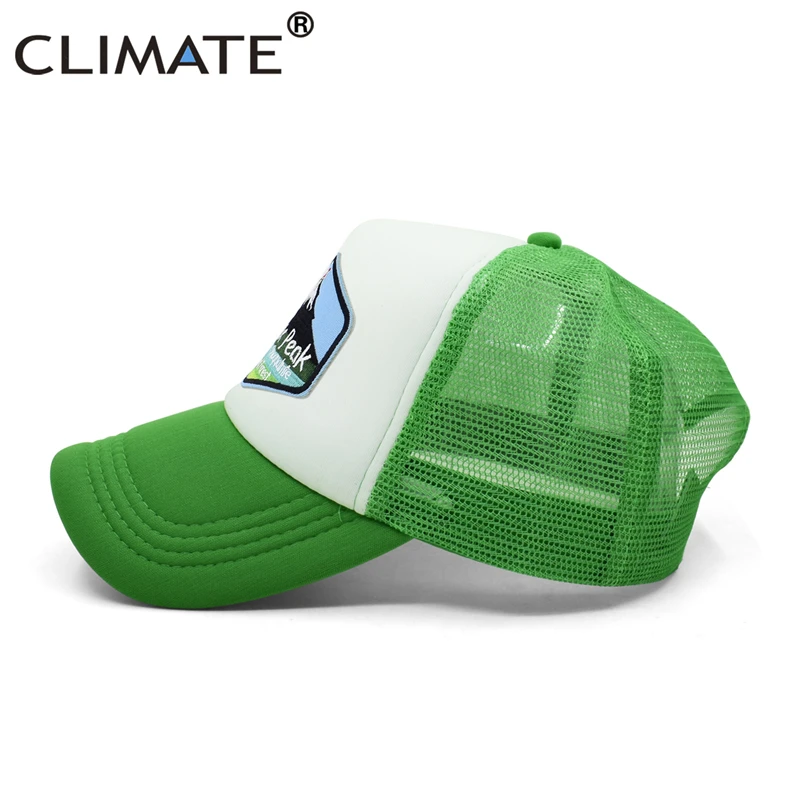 CLIMATE New Hike Green Cap Cool Mailbox Peak Trucker Cap Forest Cap Hat Peak Mountain Hiking Baseball Cap Cool Summer Mesh Cap