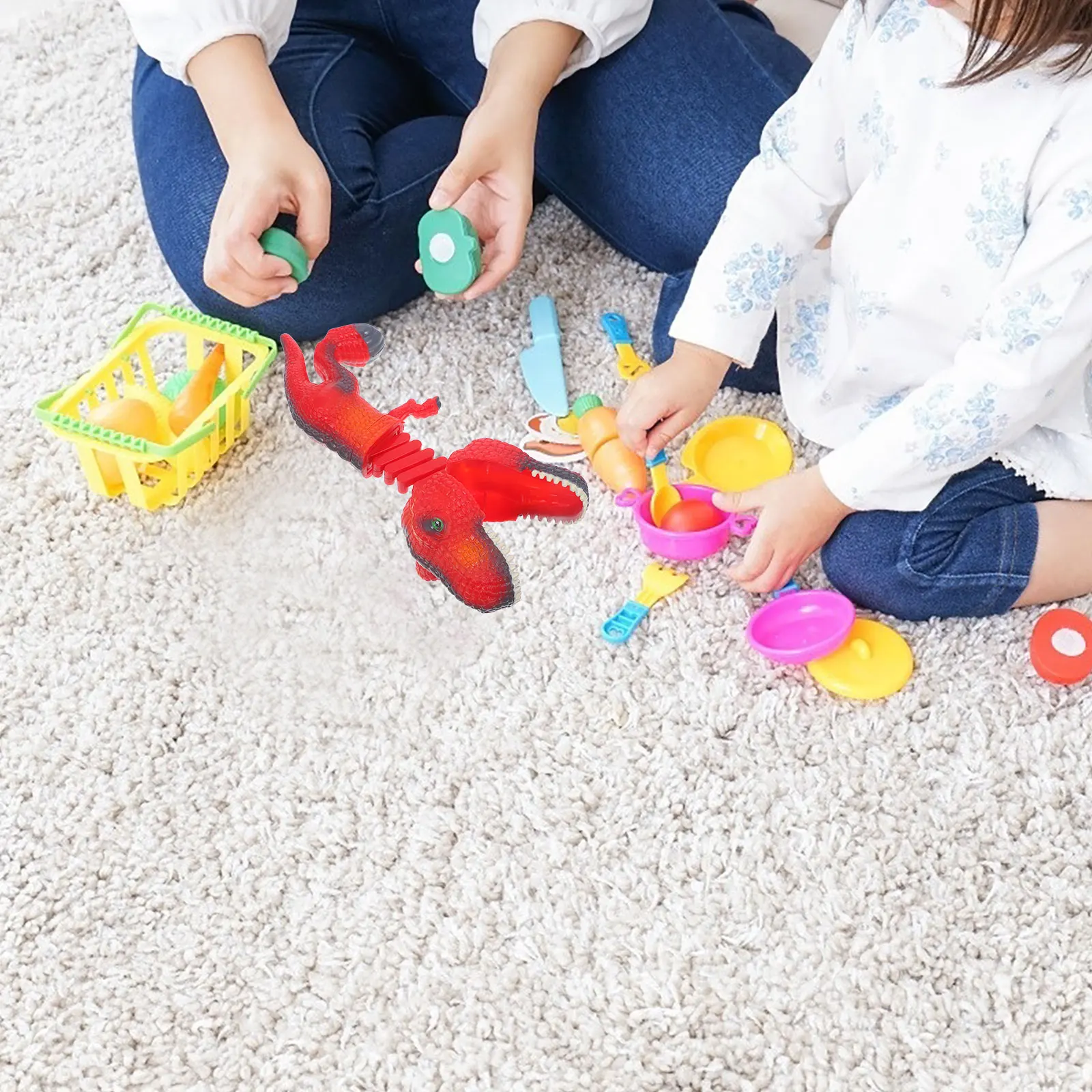 Simulazione Dinosauro Trigger Primavera Telescopico Grabber per Bambini Gioco di Festa Scherzo Retrattile Divertente Gioco Interattivo