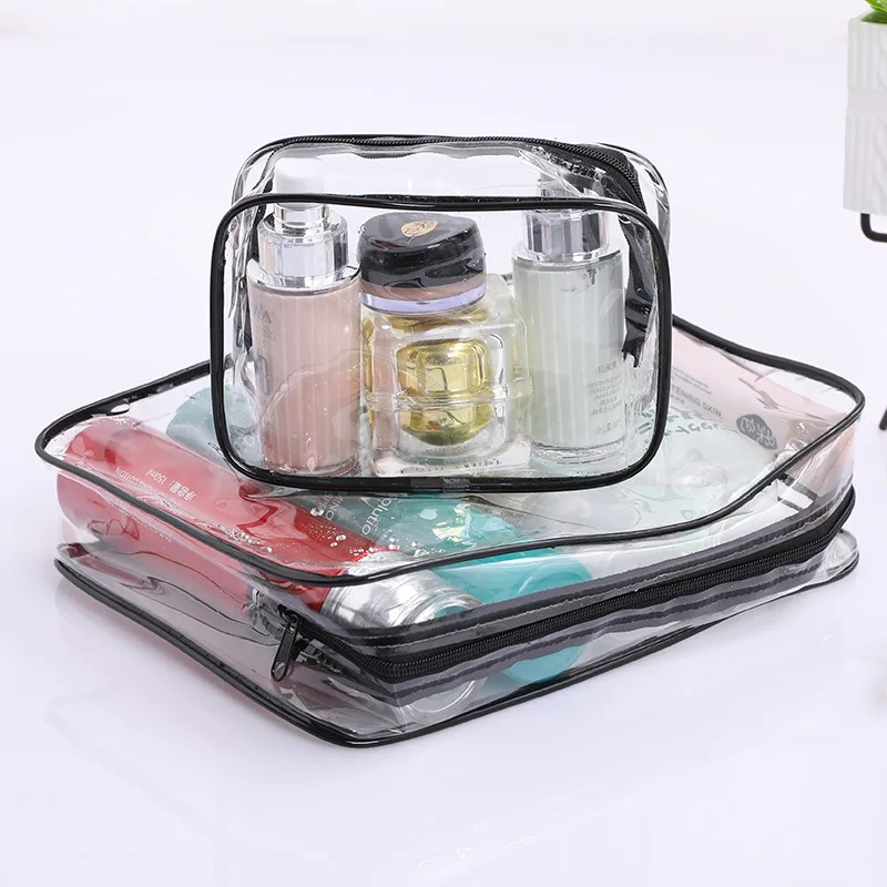 3PCS/Set Travel Transparent Cosmetic Bag Toiletries Bag Bath Supplies Storage Bag Waterproof Travel Cosmetic Bag Wash Beauty Kit