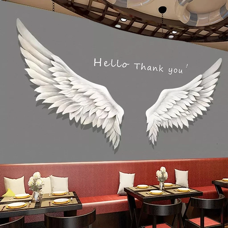Custom 3D Photo Wallpaper Mural White Feather Wings Cafe Restaurant Photography Background Living room TV bedroom restaurant 8d
