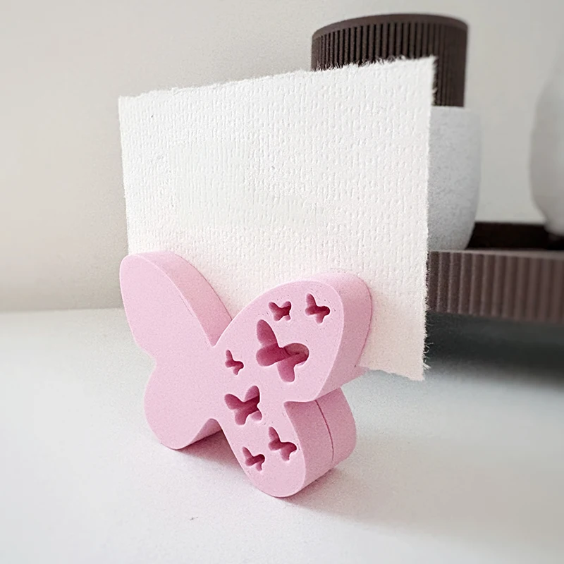 3D Printed Hollow Butterfly Note Clip, Cute Tabletop Photo Card Holder Desk Decor