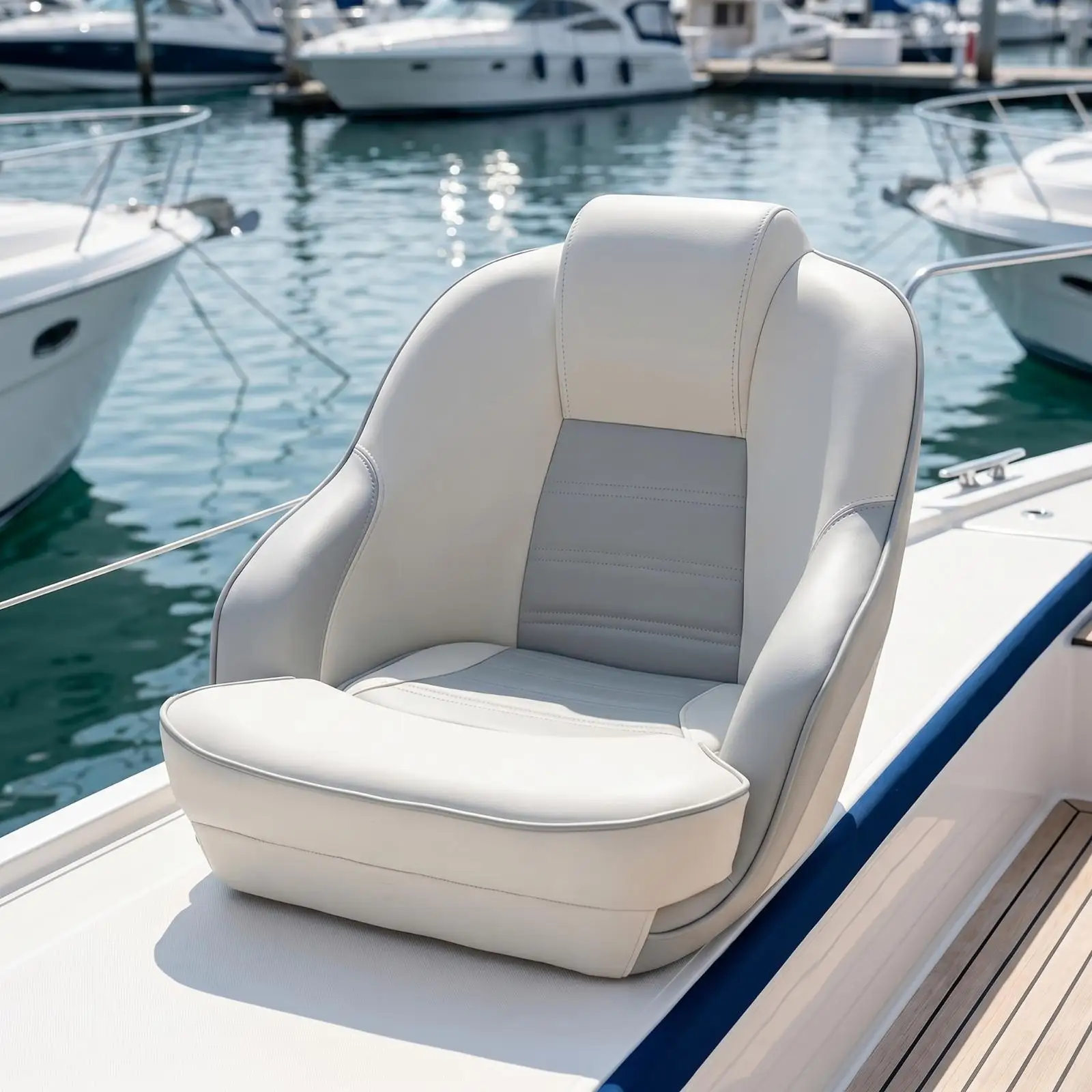 Marine Captain Seat PU Sponge Aluminum Alloy Boat Seat for Fishing Yacht Cockpit Comfort view 5