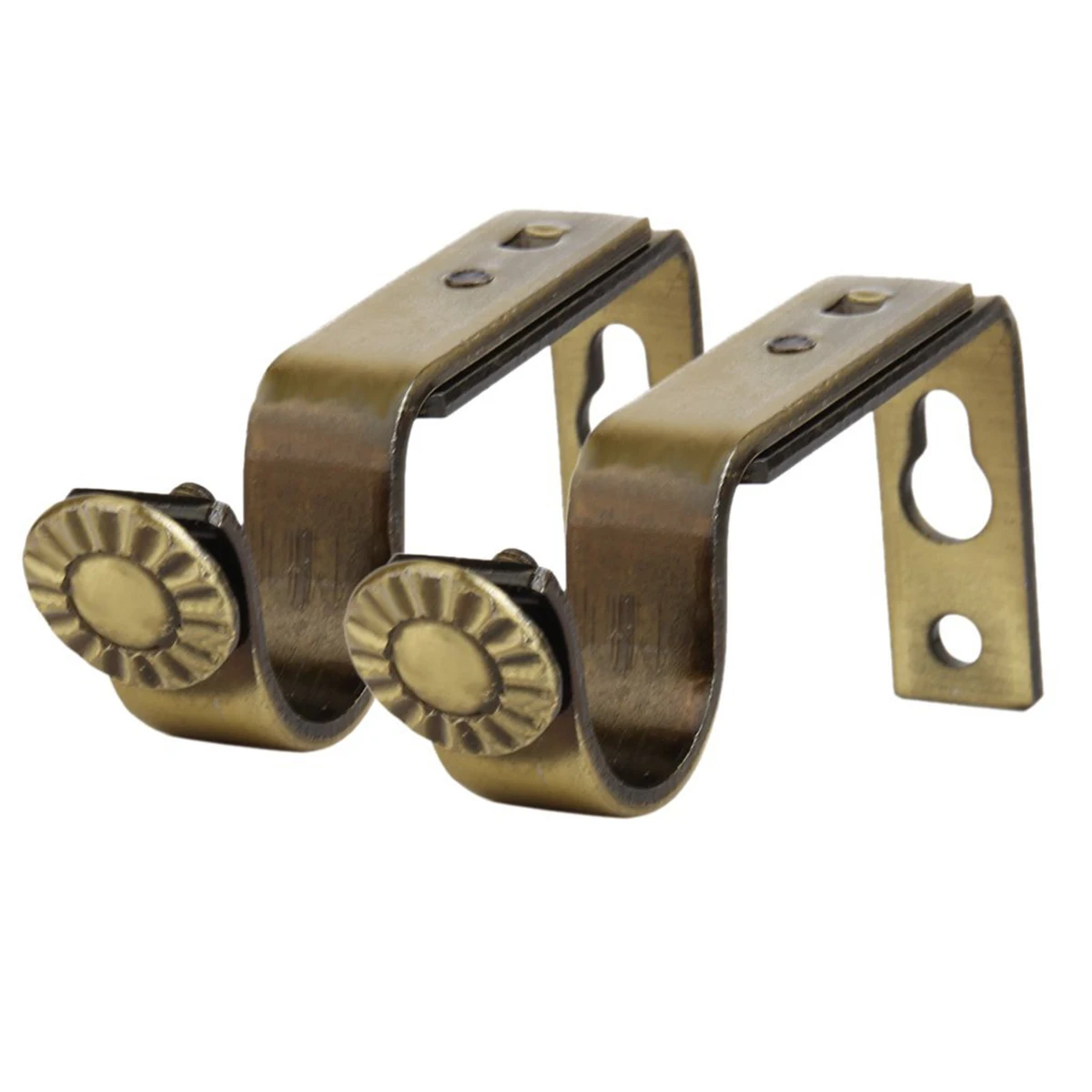 

6 Pcs Curtain Rod Bracket Pole Rods Simple Copper Holder Mounting Drapery Curtains