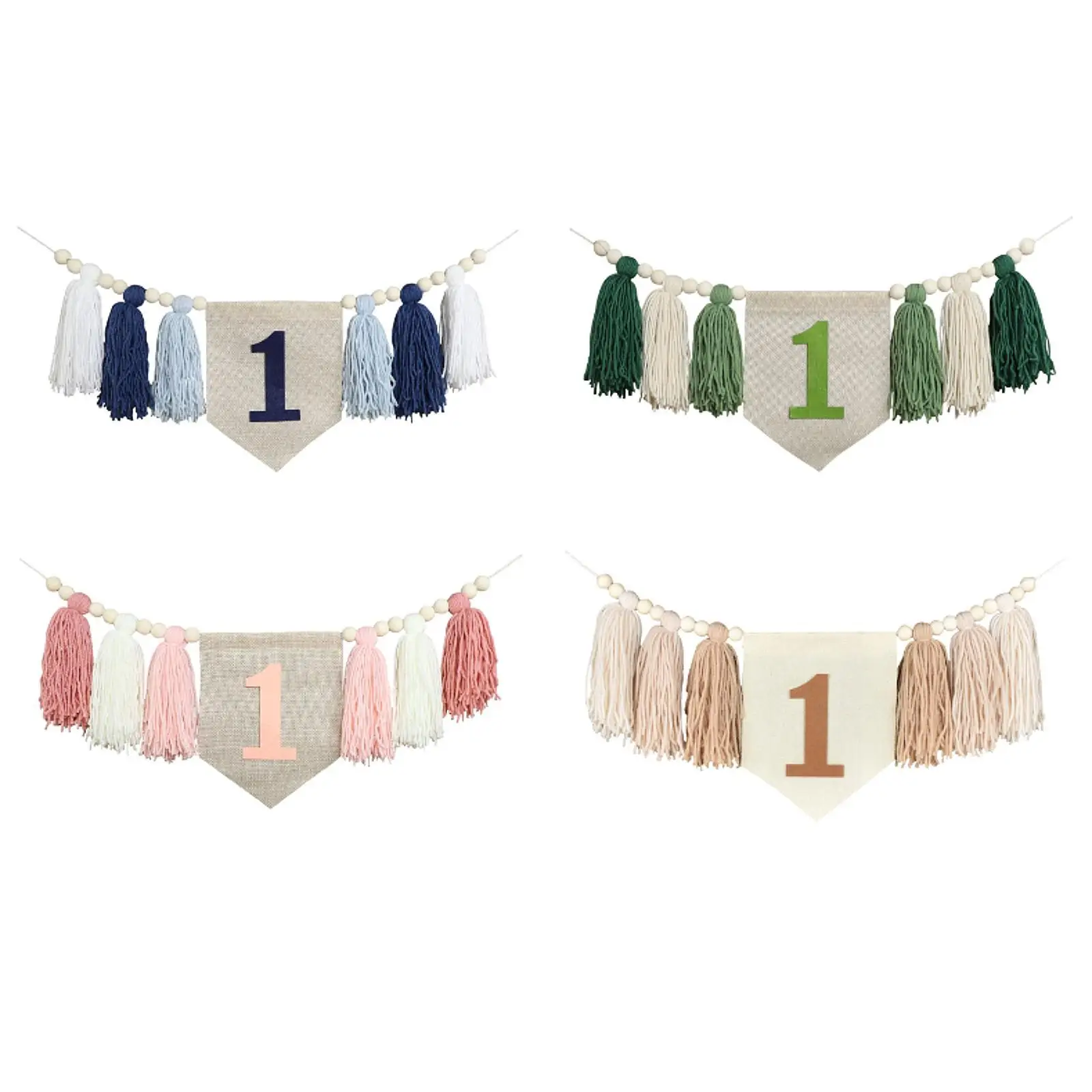 Highchair Banner Baby Birthday Decorations Rope 200cm Photo Prop Backdrop Garland Boys Girls 1 Birthday Banner for High Chair