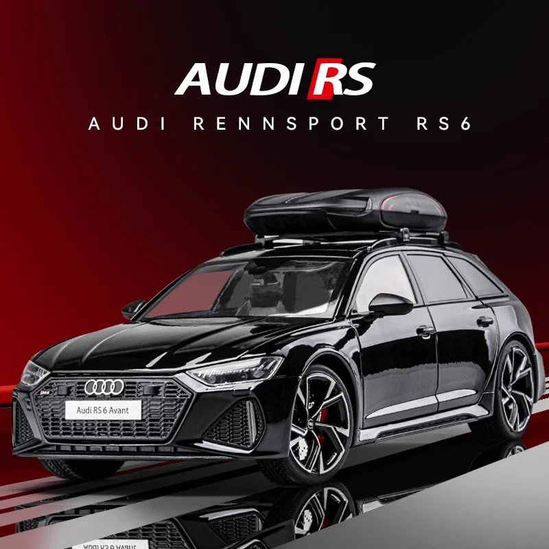 

1/18 Audi RS6 Avant Station Wagon Alloy Car Model Diecasts Metal Sports Vehicles Car Model Simulation Sound Light Kids Toys Gift