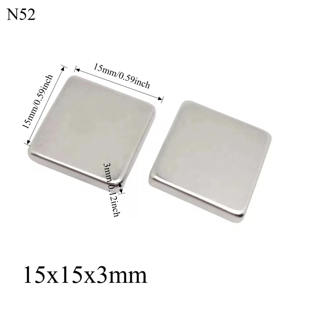 Ímã de Neodímio N52 Retangular Forte para Motor Elétrico e Gerador, 15x15x3, 15x15x5, 20x20x5, para Aplicações em Painéis Publicitários, à Venda