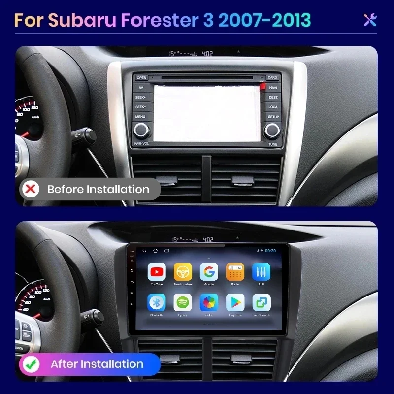 AWESAFE Wireless CarPlay Autoradio for Subaru Forester 3 SH Impreza GH GE Car Radio Multimedia Player Android Auto Stereo GPS