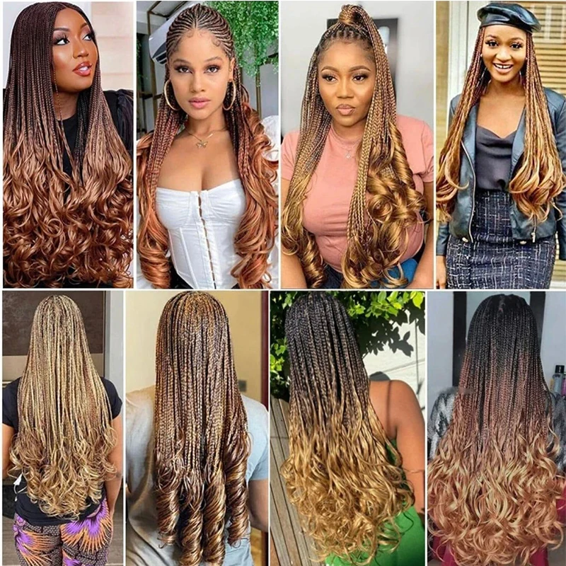 French Curls Crochet Braiding Hair Loose Wave Spiral Curl Braids Hair Extensions Pre Stretched Synthetic Braid Hair for Women