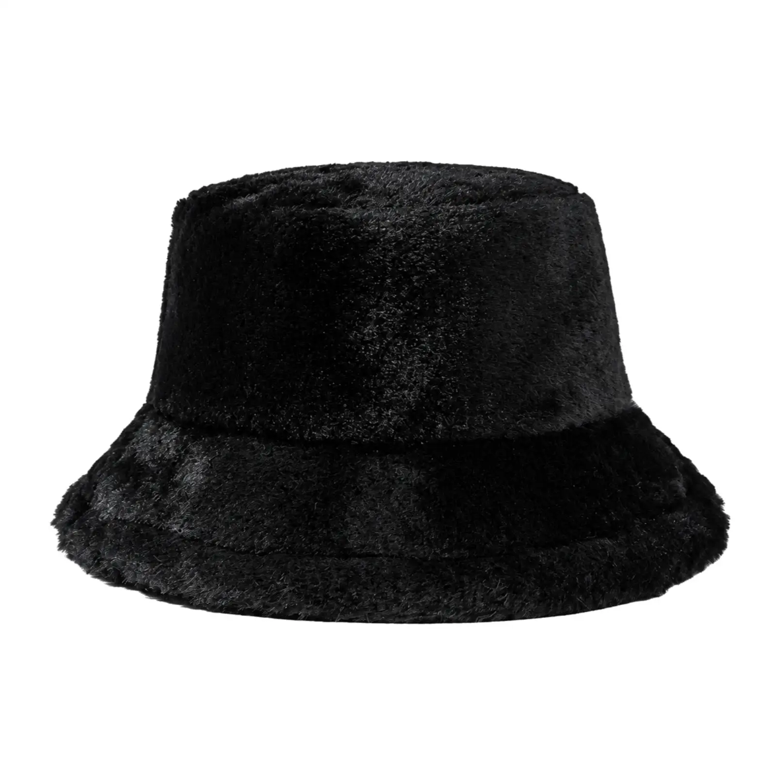 Women Fashion Winter Hat Soft Faux Fur Bucket Design Adjustable Drawstring for Travel and Commute