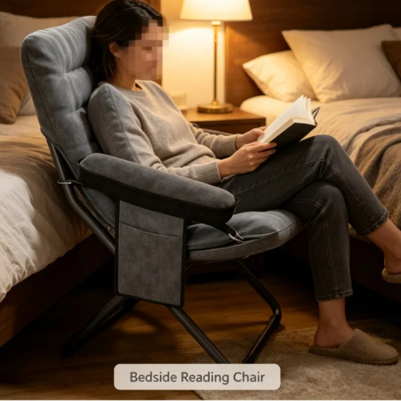 Adjustable Armchair With Lumbar Pillow And Side Pocket For Small Space Seating Arrangement Soft and comfortable for home