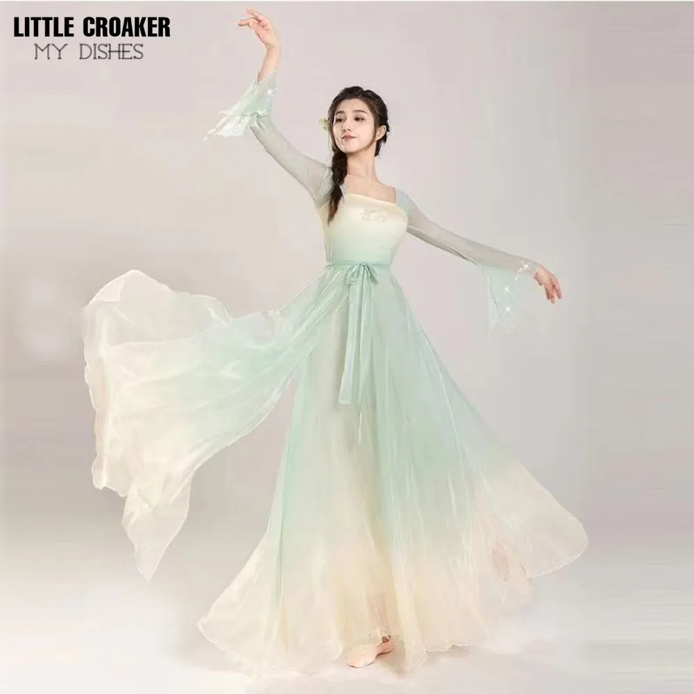 

Super Immortal Classical Dance Costume Women's Flowing Ancient Chinese Costume Hanfu Classical Dance Costume