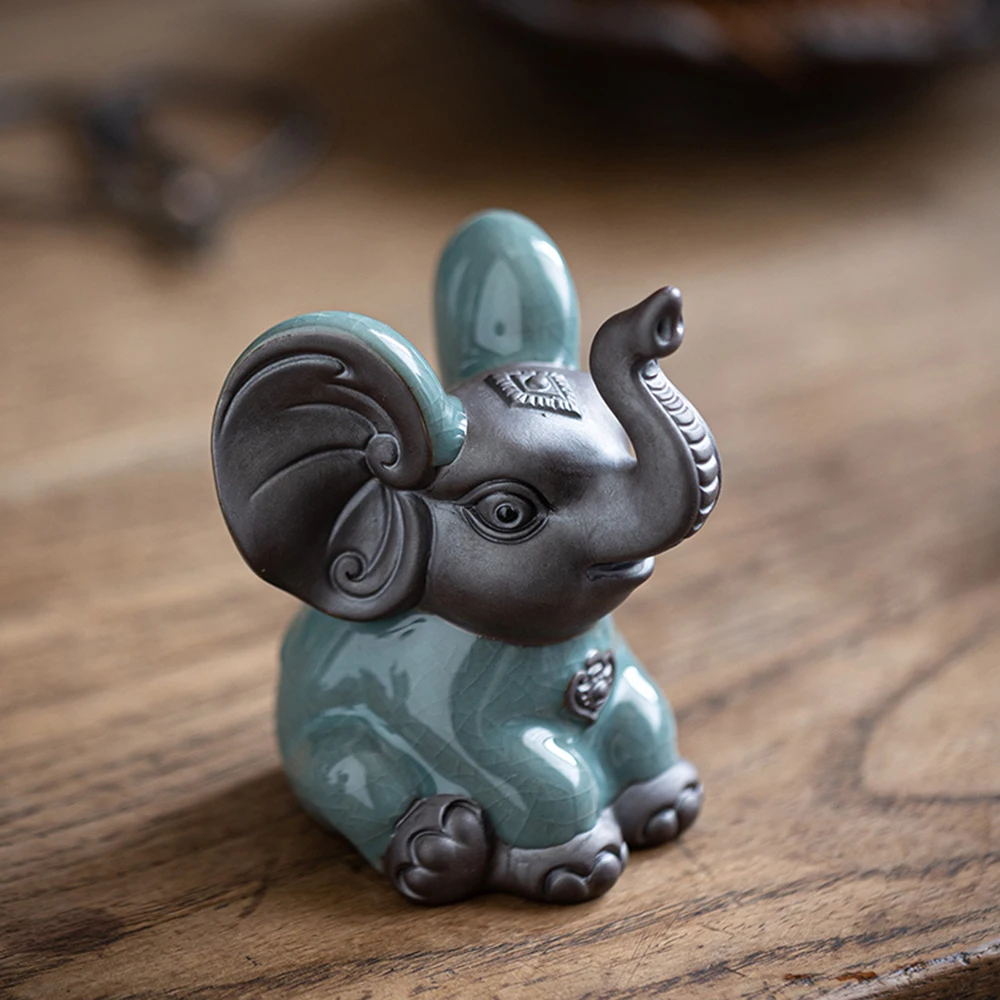Purple clay tea strainer, Ge kiln cracking little Elephant Tea Pet, Lotus leaf tea filter, Kung Fu tea set accessories