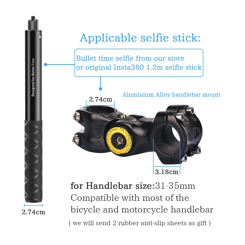حامل غير مرئي بانورامي للدراجات النارية لحامل GoPro Max its 11 10 9 Insta360 One X2 DJI Moto ملحقات كاميرا الحركة