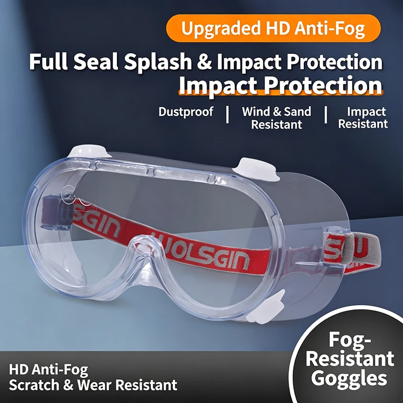 Goggles with high-definition, anti-fog, splash-proof, dust-proof, impact-resistant, scratch-resistant for cutting and grinding