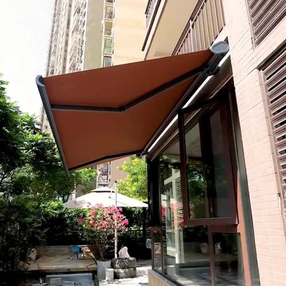 

Heavy Duty Motorized Full Cassette Outdoor Aluminum Retractable Awning Courtyard Garden Balcony Fully Enclosed Sunshade Canopy