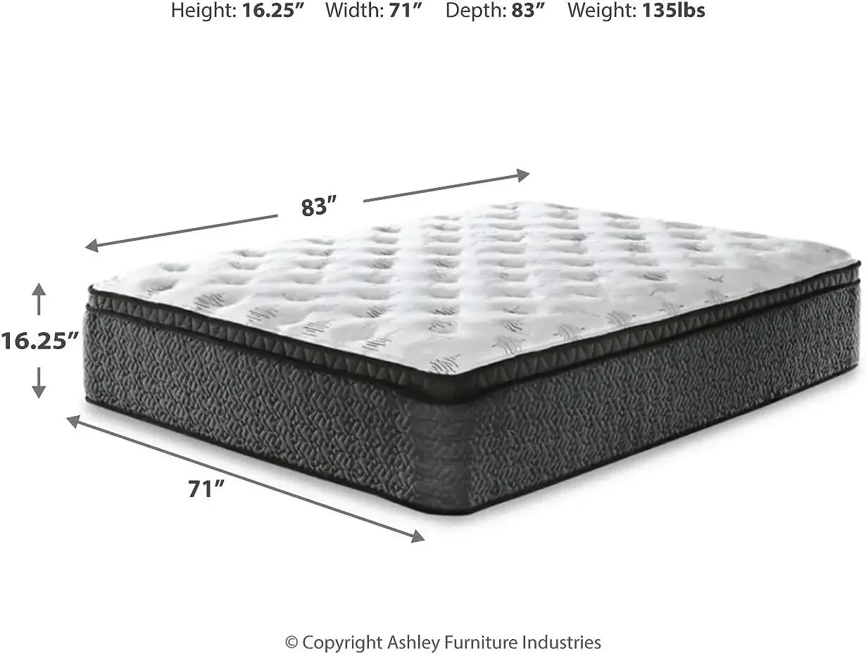 California King Size Ultra Luxury 16 Inch Hyper Cool Euro Top Hybrid Mattress with Cooling Gel Memory Foam