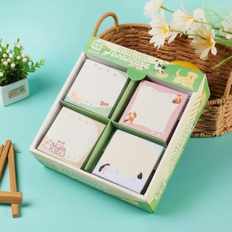 24pcs/lot Kawaii Cat Dog Penguin Fox Memo Pad  Cute N Times Stationery Label Notepad Bookmark Post School Supply