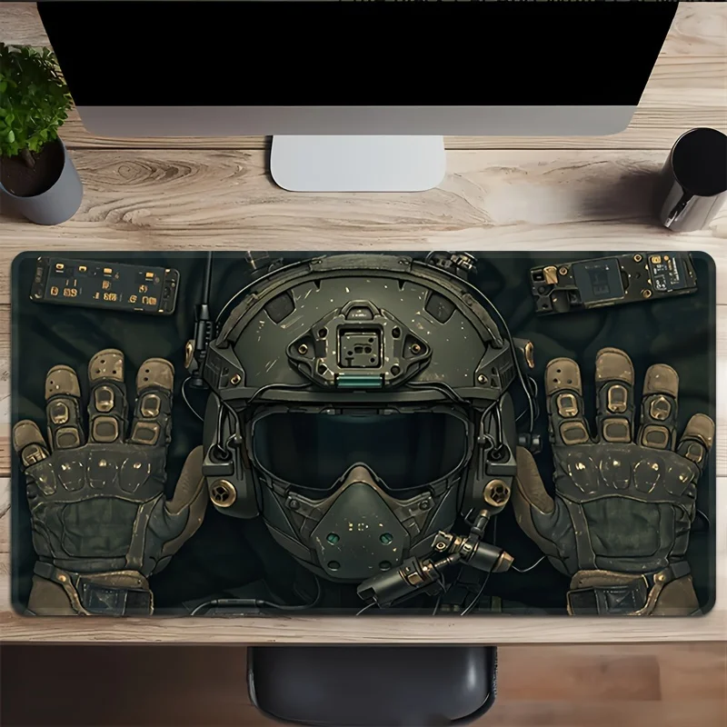 

Темно-зеленый тактический коврик для мыши спецназа, большой резиновый нескользящий настольный аксессуар, коврик для мыши для офиса и геймера, декоративный коврик для клавиатуры