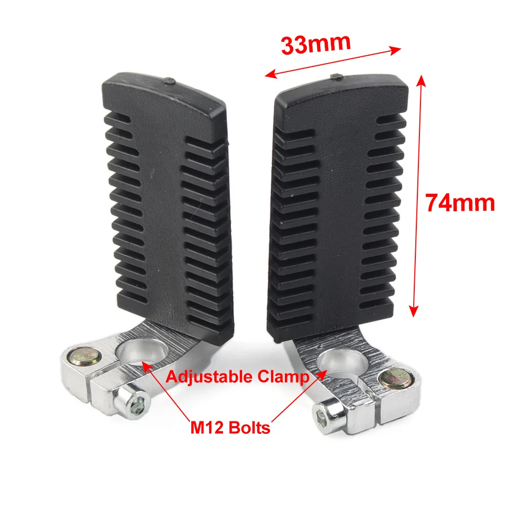 1 Pair Foot Pegs Rest Pedals w/ Clamps For 43cc 47cc 49cc Pocket Dirt Bike Mini Scooter Kids ATV